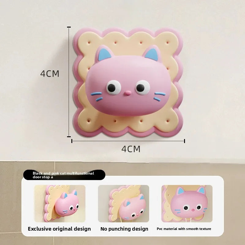 Cute Cat Silicone Door Stopper & Anti-Collision Handle Pad
