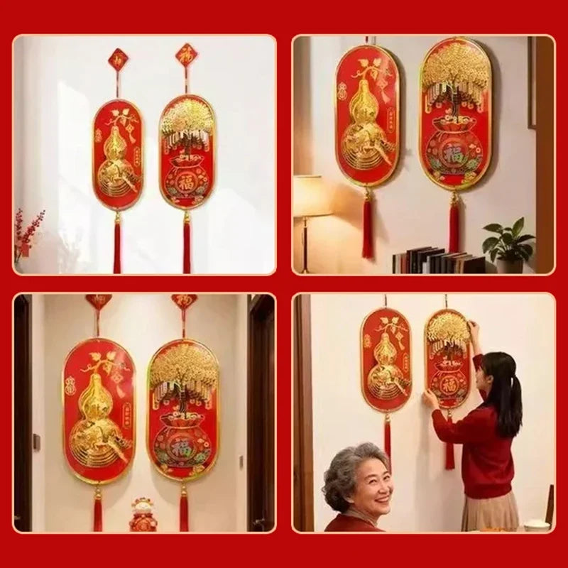 3D Money Tree Golden Gourd Pendant – Lunar New Year Ornament