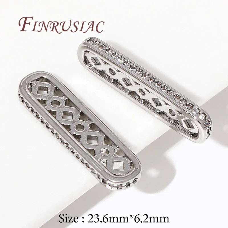 18K Gold Plated Zircon Flat Spacer Bars – DIY Jewelry Findings