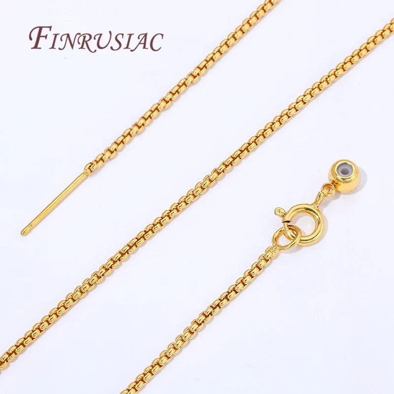 50cm 18K Gold Plated Box Chain Necklace | DIY Jewelry