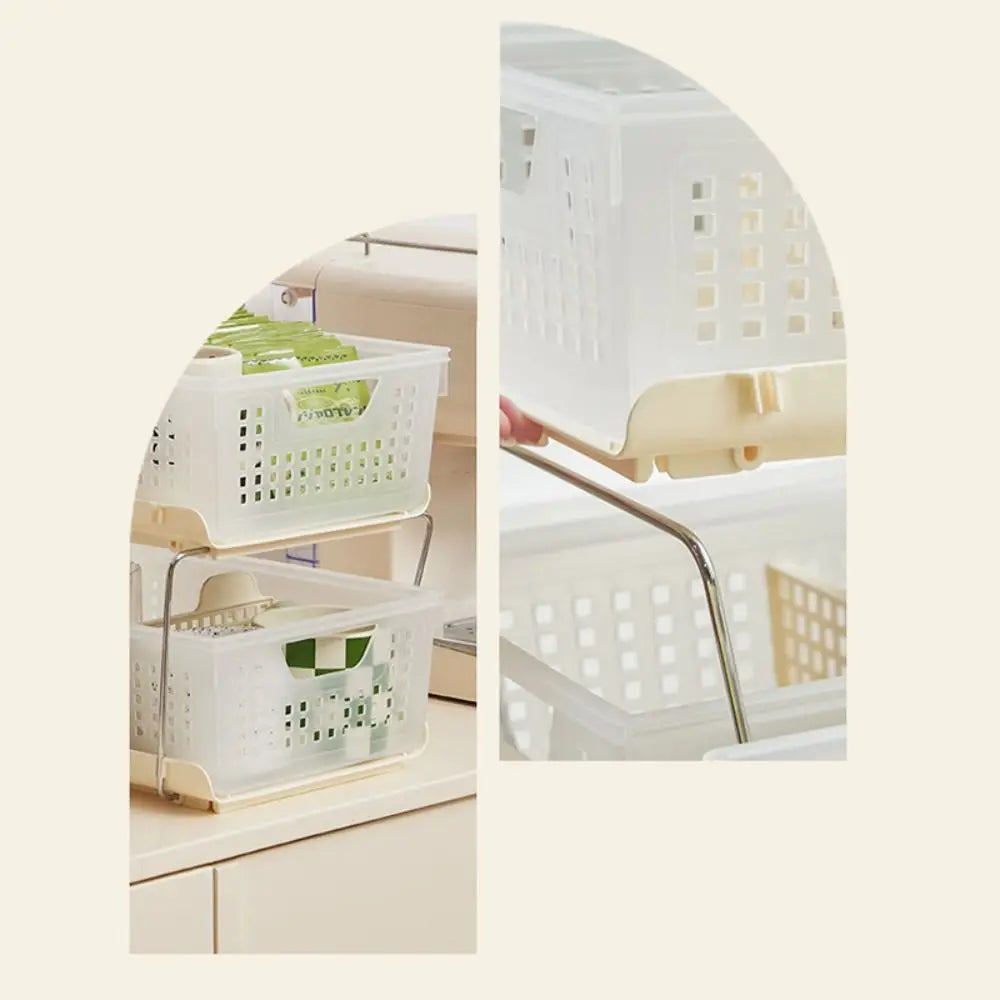 Stackable Storage Basket with Drawers – Desktop Organizer