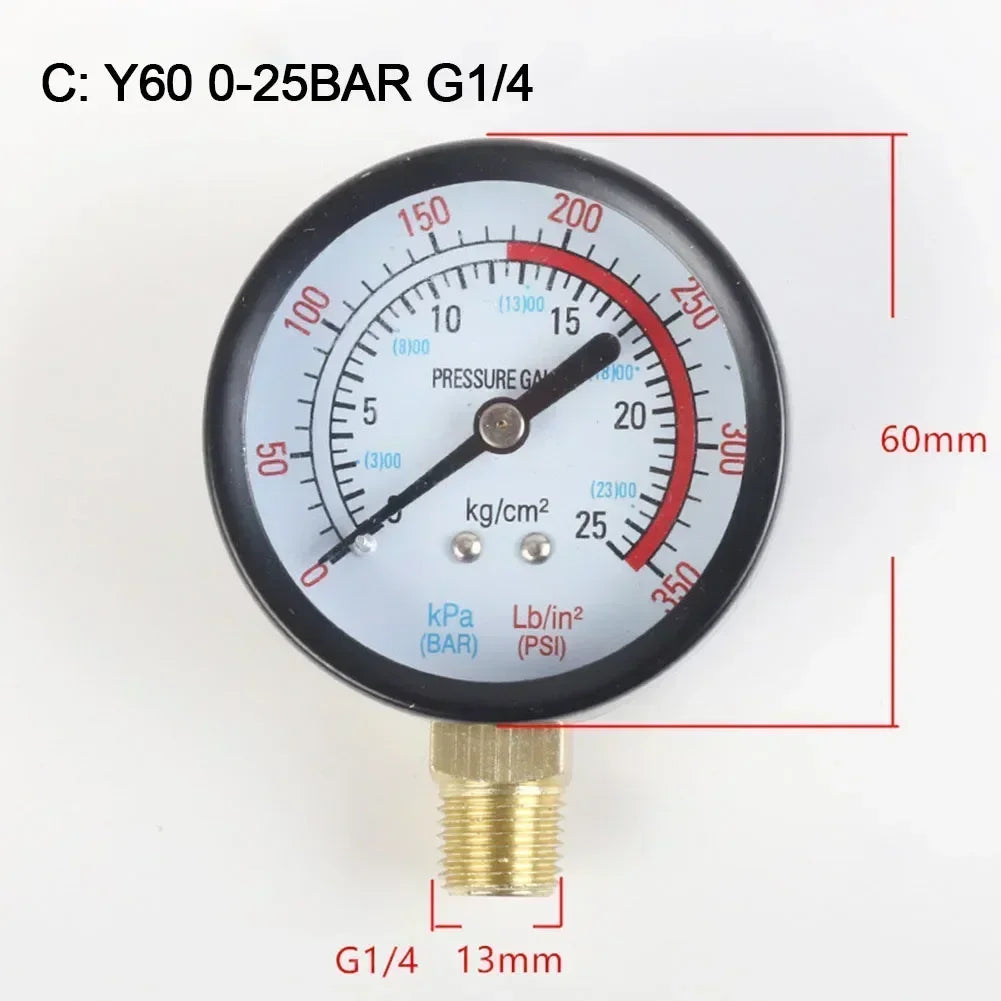 Y60 Pressure Gauge 0–230 PSI | Pool Filter & Air Compressor