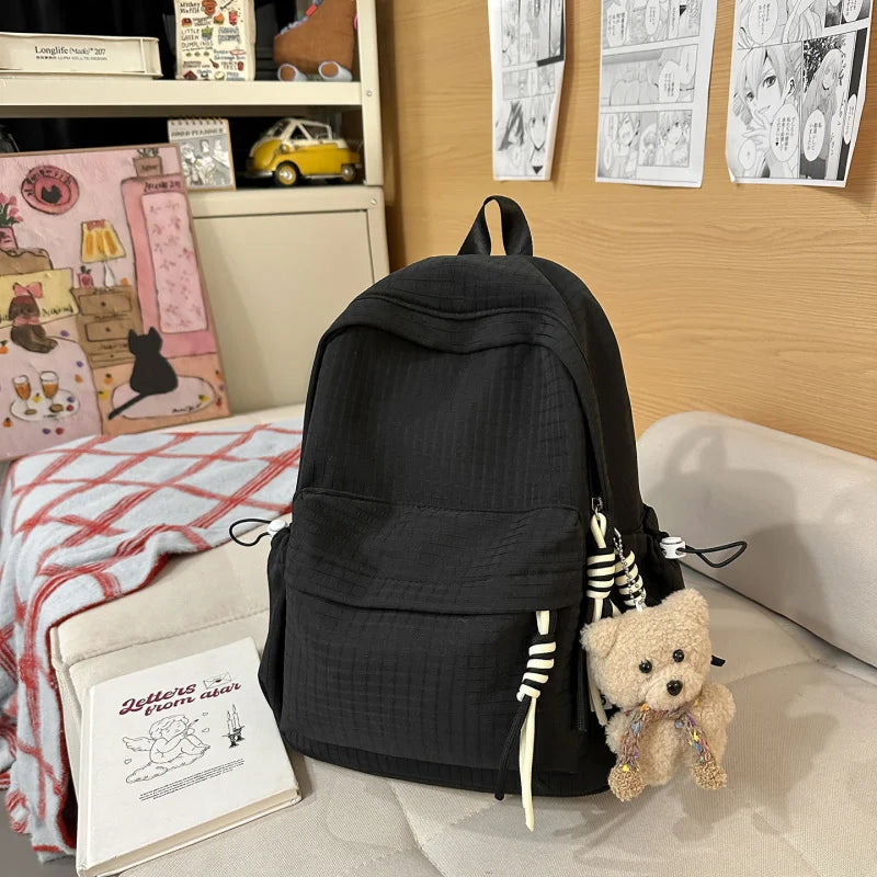 Nixie Retro Plaid Backpack – Large Capacity Lightweight School Bag