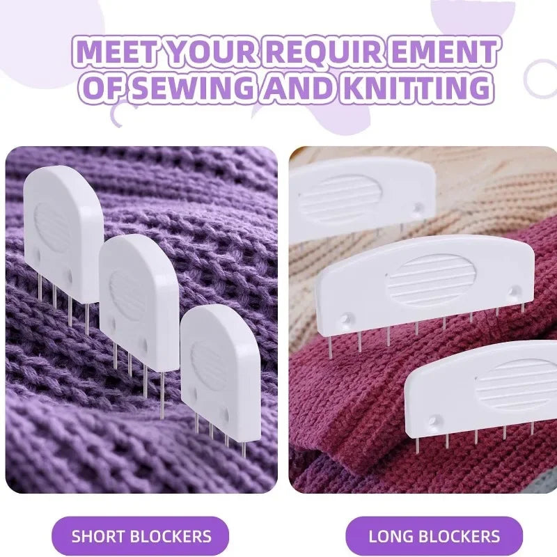 Knitting Blocking T-Pin & Flexible Ruler Set – Stainless Steel