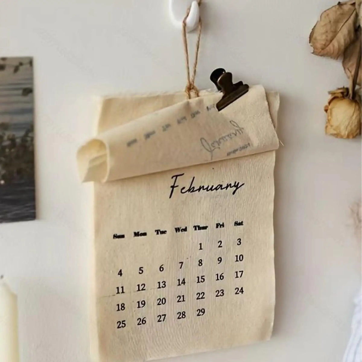 2027 Canvas Wall Calendar – Wabi Sabi Monthly Planner