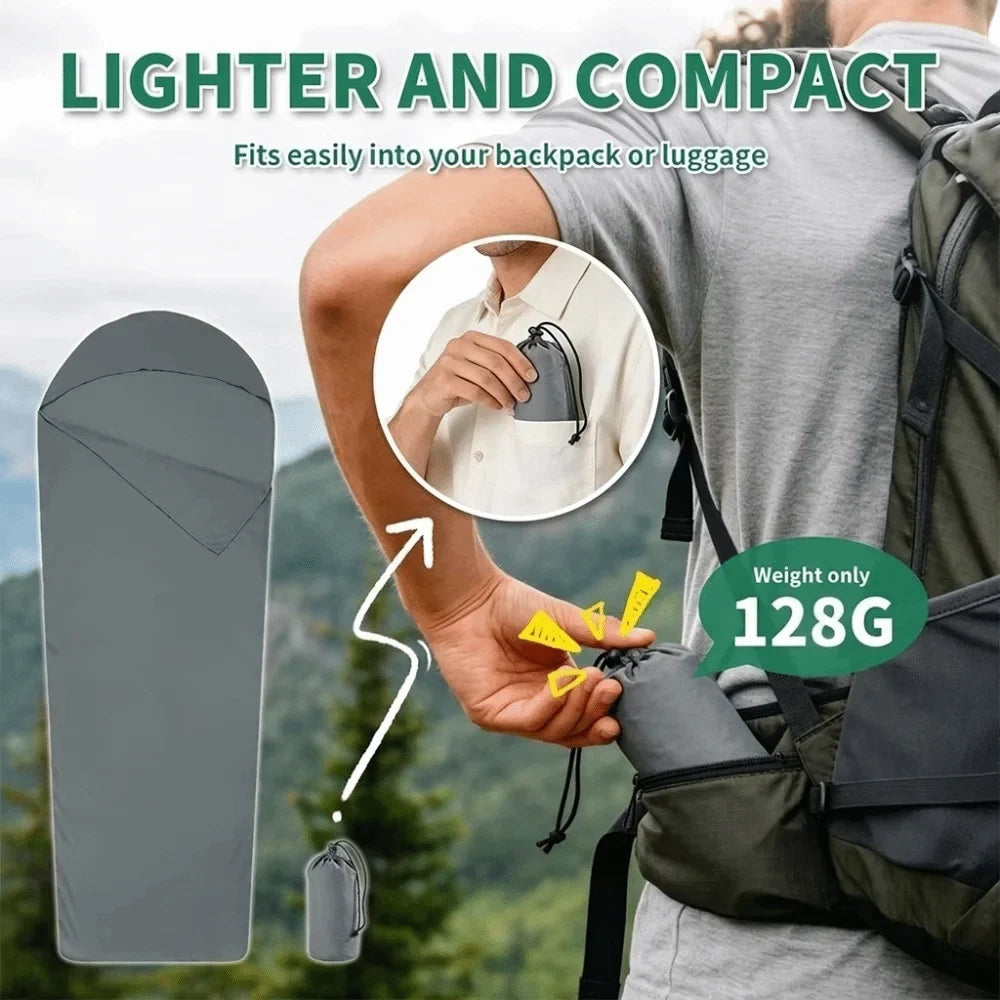 Ultralight Nylon Sleeping Bag Liner – Single Size Camping Sheet