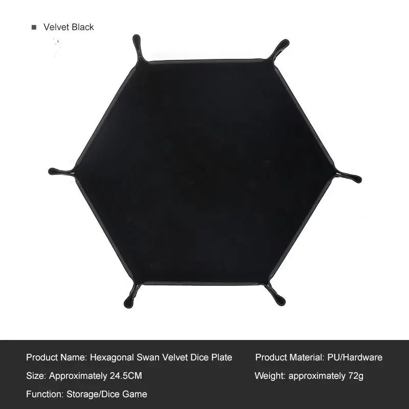 Hexagonal PU Leather Dice Tray – Foldable Board Game Organizer