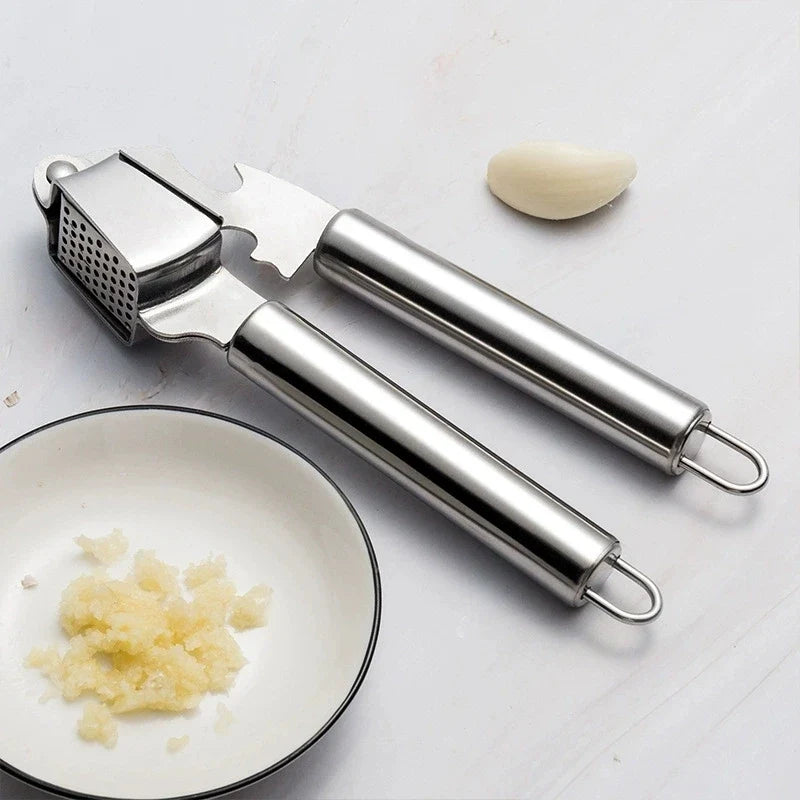 Stainless Steel Garlic Press & Bottle Opener – BEQ Kitchen Tool