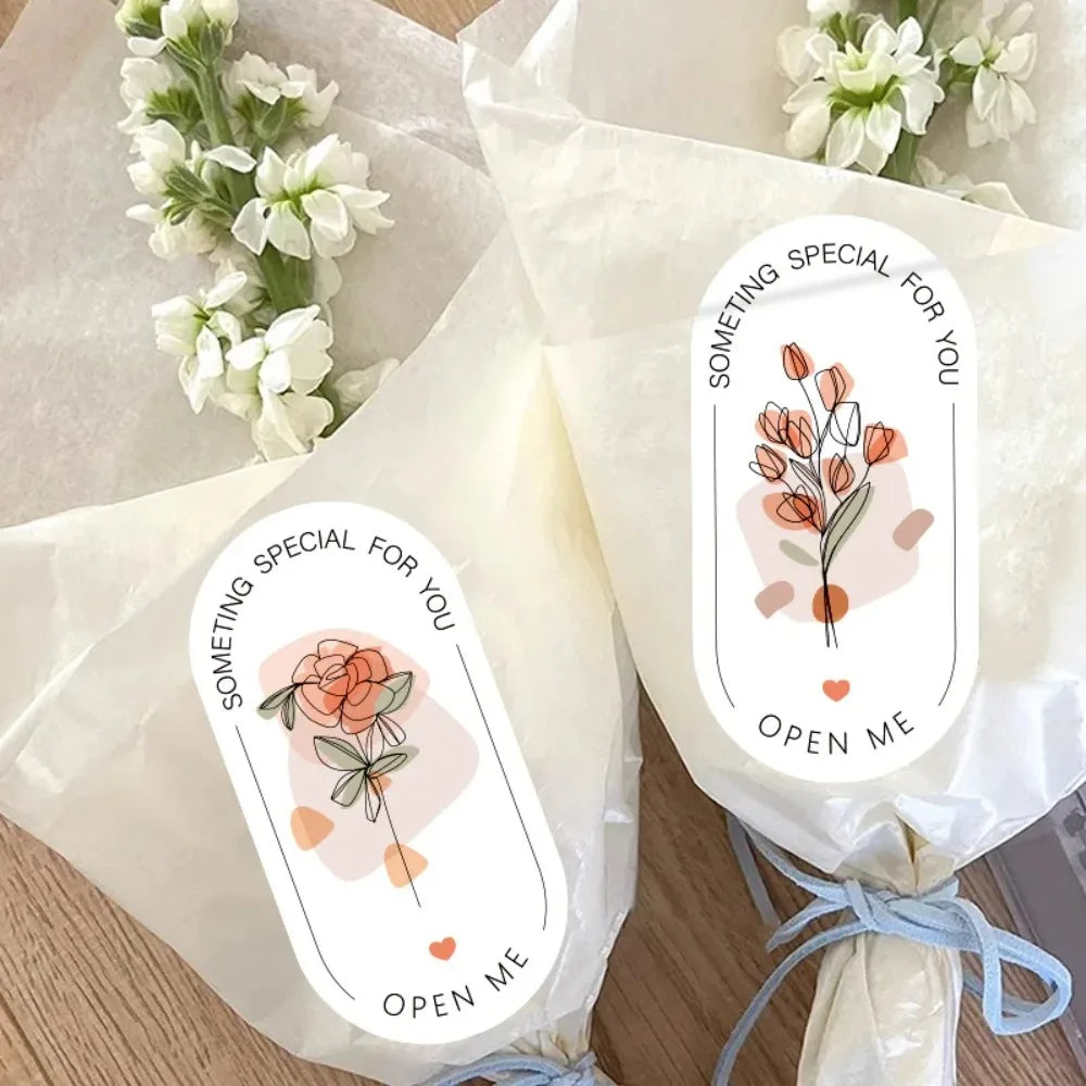 100pcs Rectangular Thank You Stickers for Gift Box & Packaging