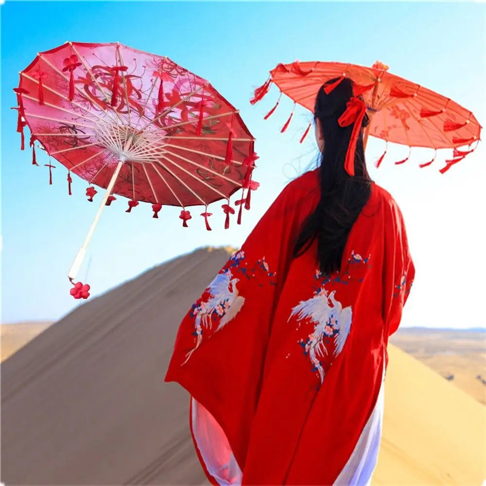 Silk Parasol Umbrella 82cm – Floral Art Wedding & Dance Gift