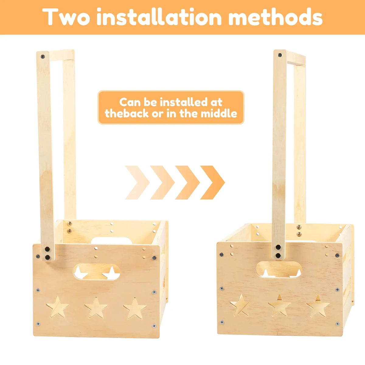 Wood Baby Shower Storage Basket Crate with Organizer & Hangers