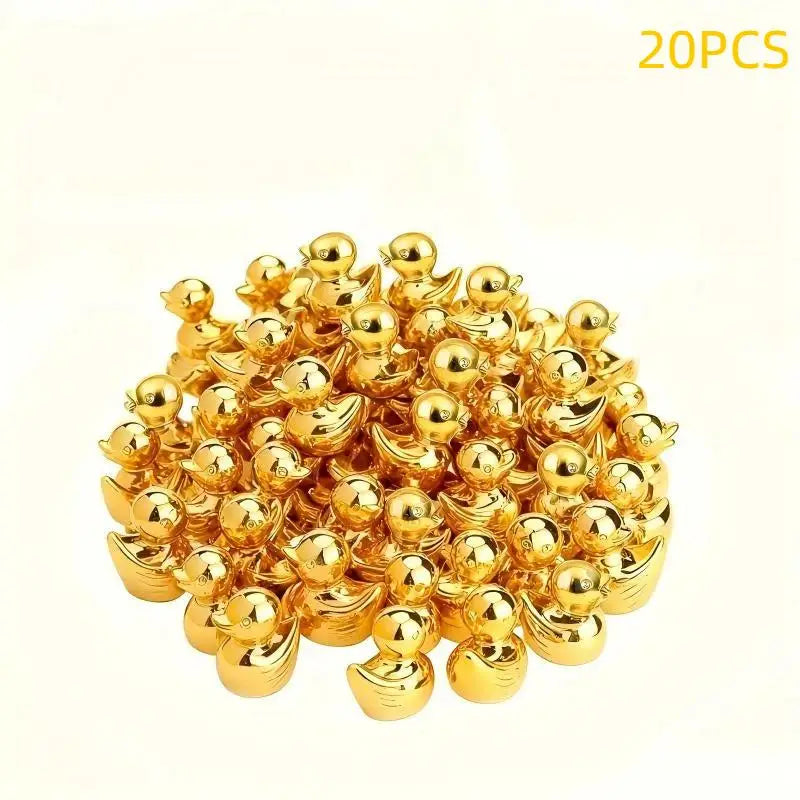 Mini Golden Duck Resin Figurines – Party & Dollhouse Decor