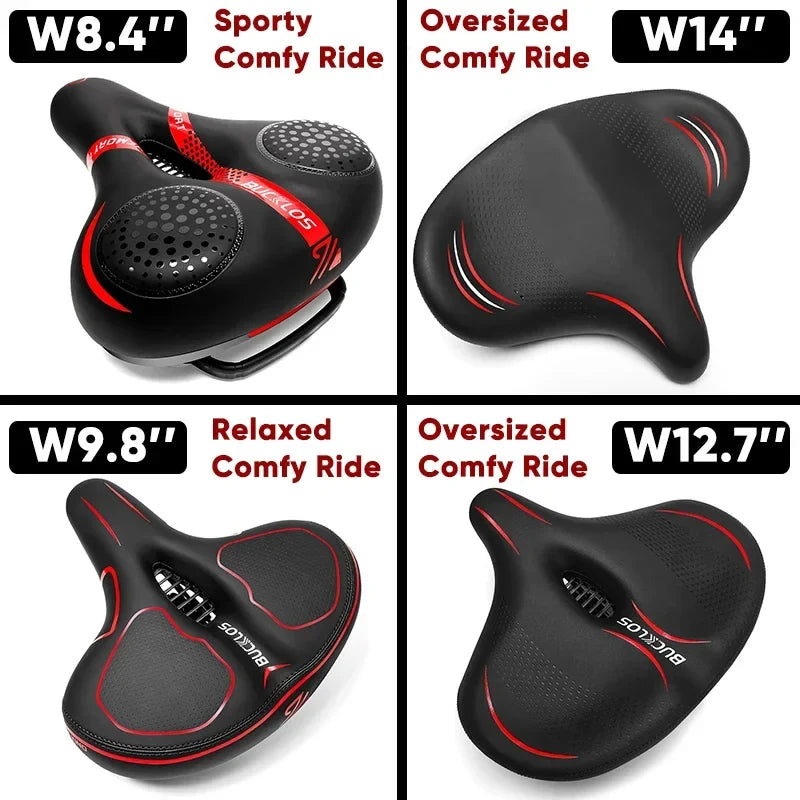 BUCKLOS Wide Ergonomic Bike Saddle for MTB, E-Bike & Touring