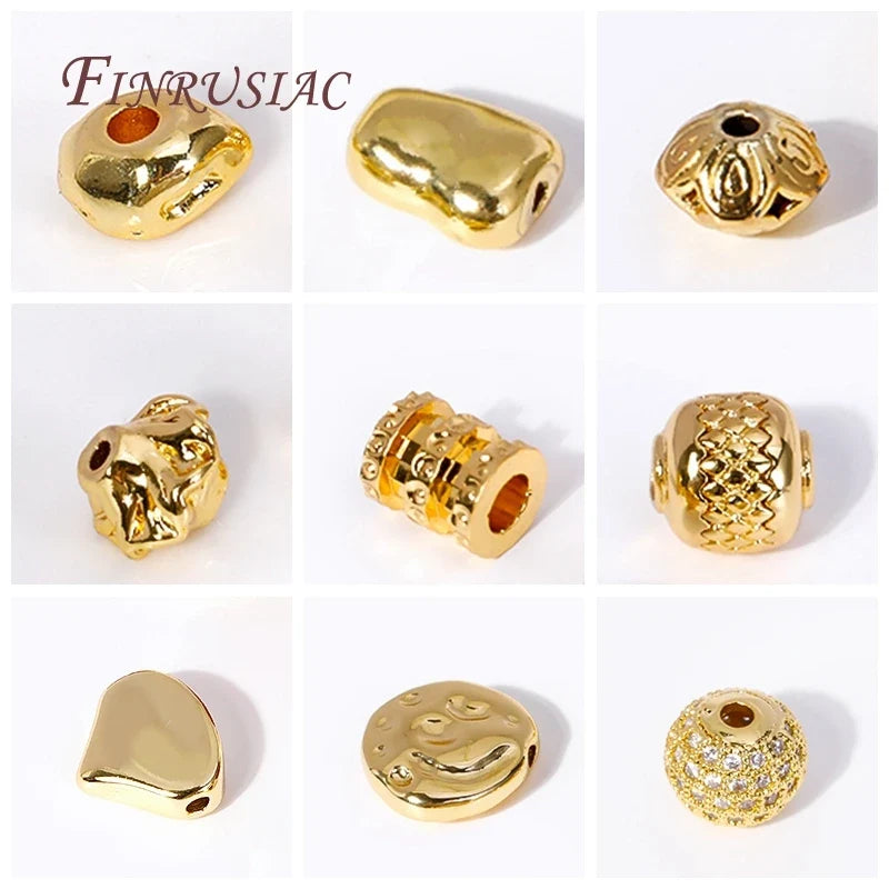 18K Gold Plated Flower Spacer Beads | Brass DIY Jewelry Making