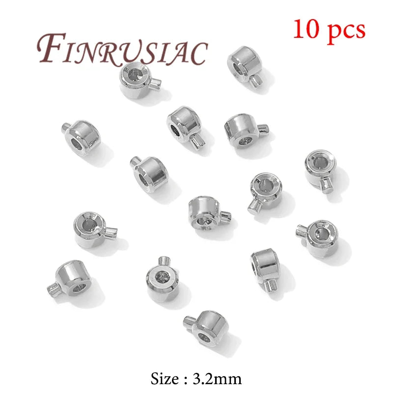 18K Gold Plated Crimp Tube End Beads for Jewelry Making – 100pcs
