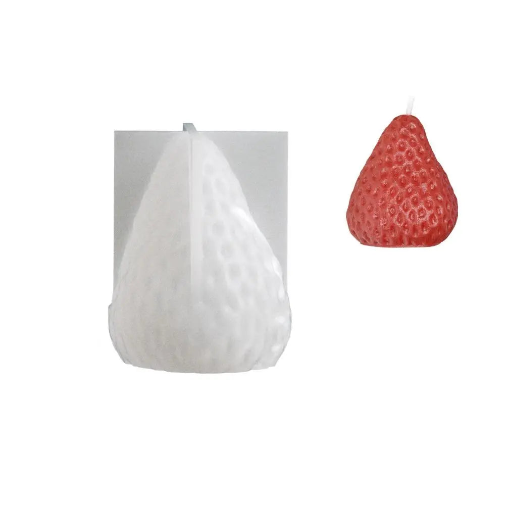 Silicone 3D Strawberry Mold – Candle Resin & Gypsum Casting