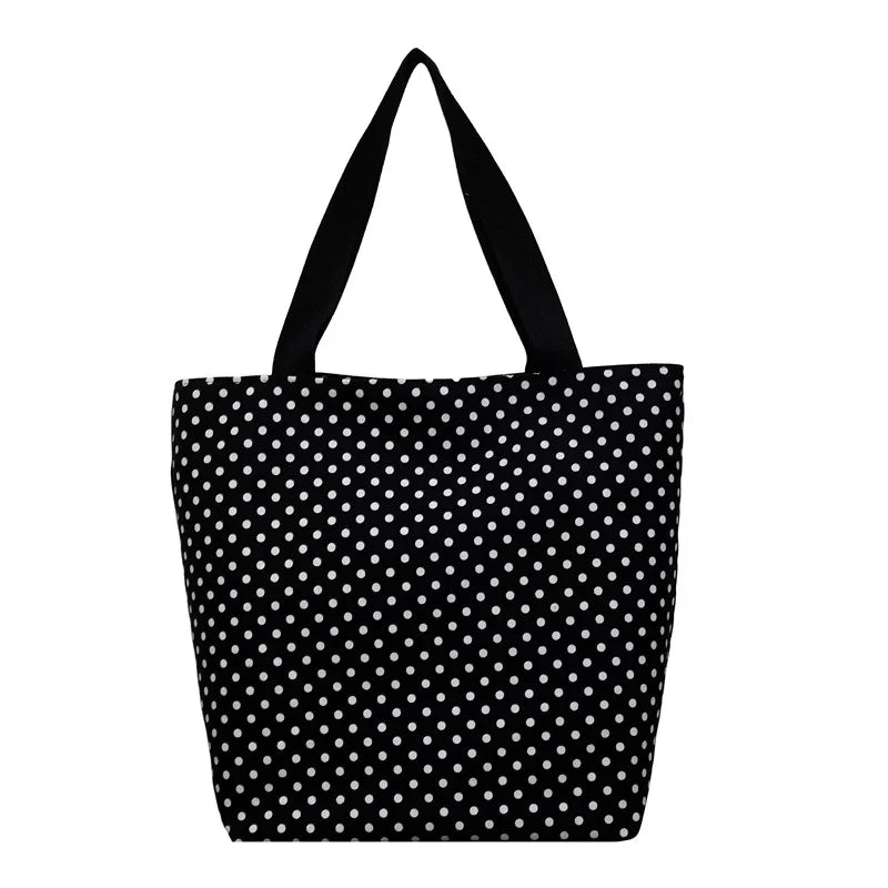Canvas Polka Dot Large Tote Bag – Shoulder & Commuter Bag