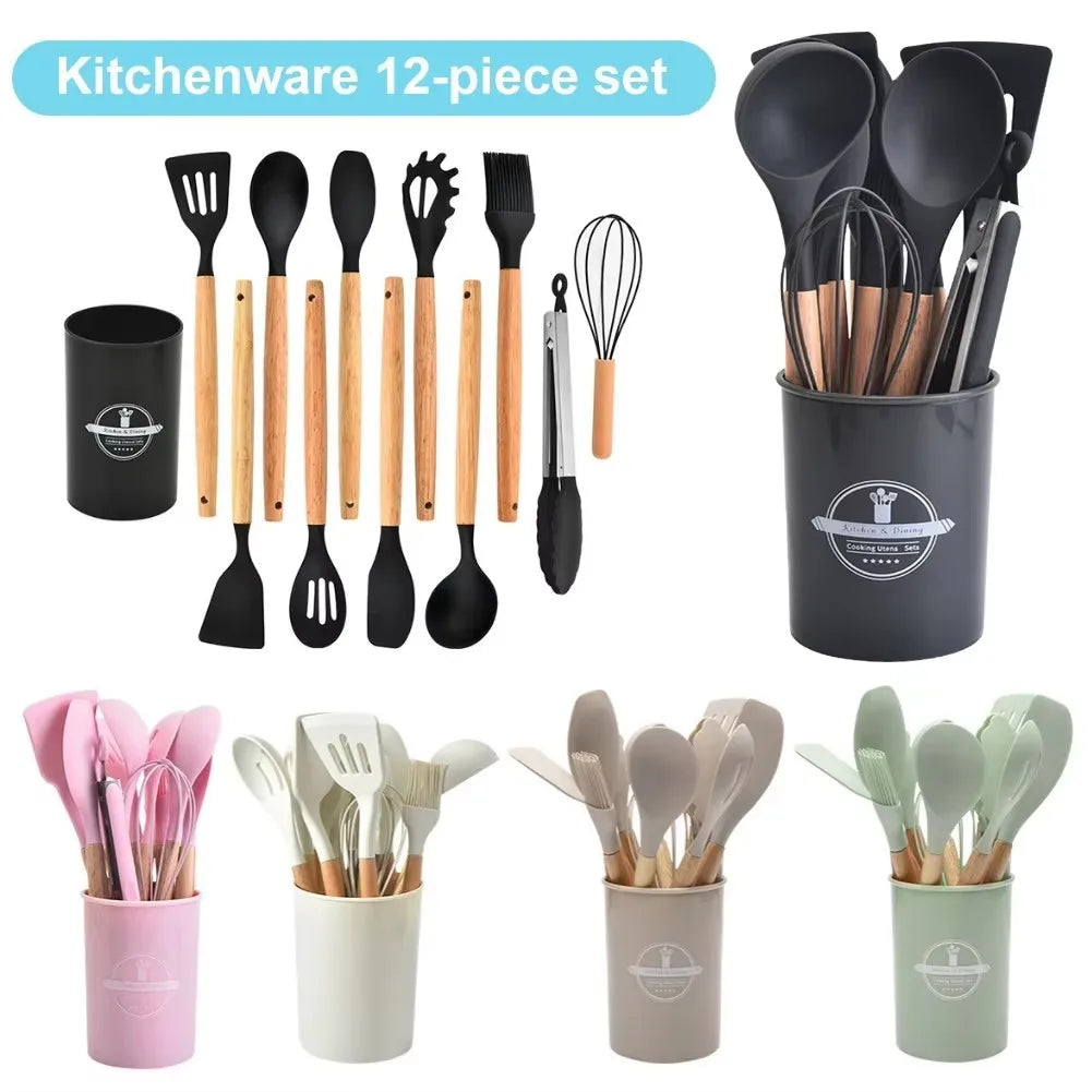 12-Piece Silicone Kitchen Utensil Set with Holder | Nixie