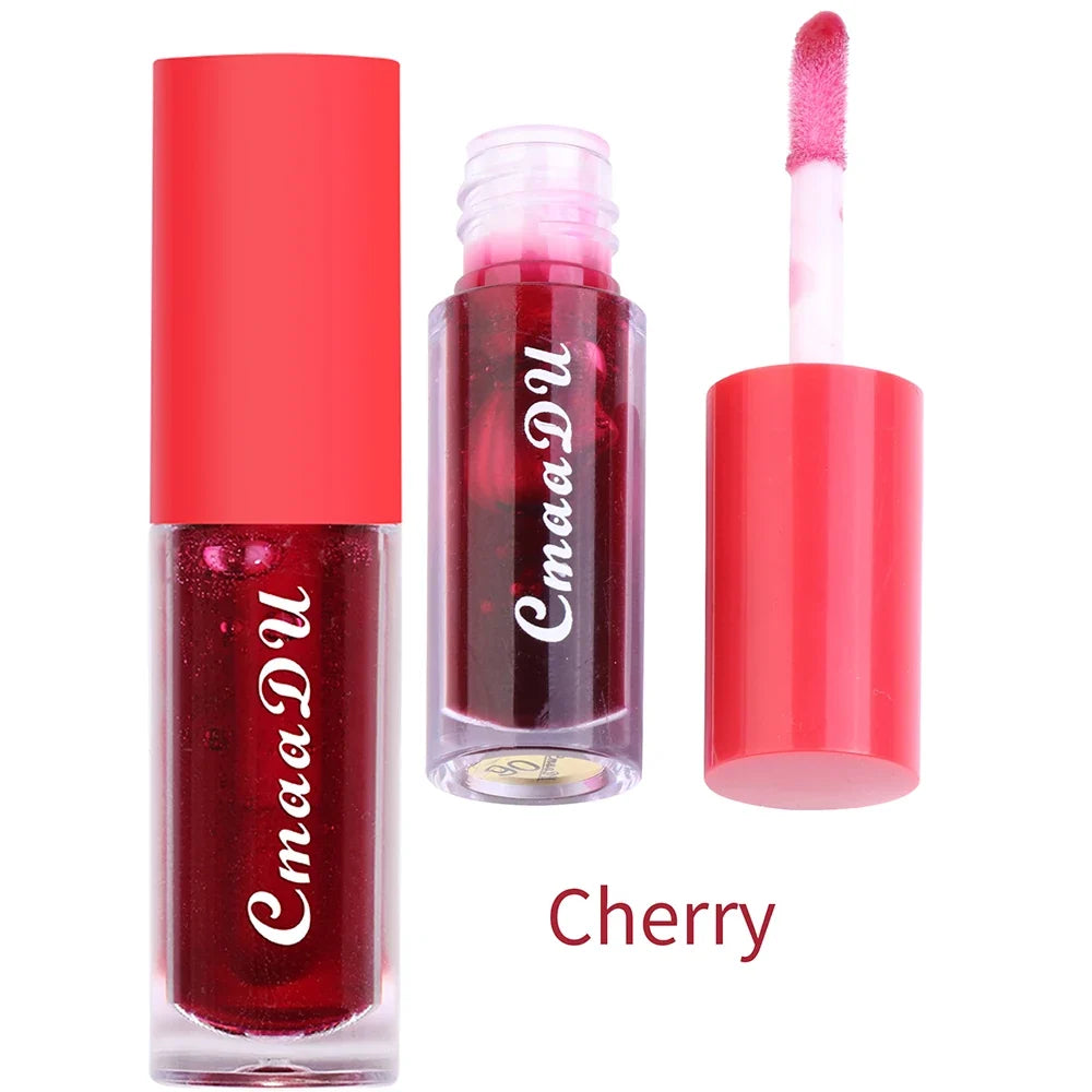 CmaaDu Cherry Hydrating Lip Gloss – Waterproof Red Lip Glaze