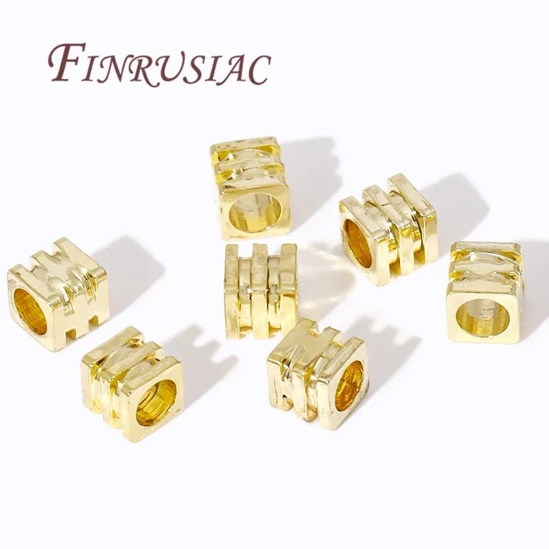 3x3mm 18K Gold Plated Brass Cube Spacer Beads | DIY Jewelry