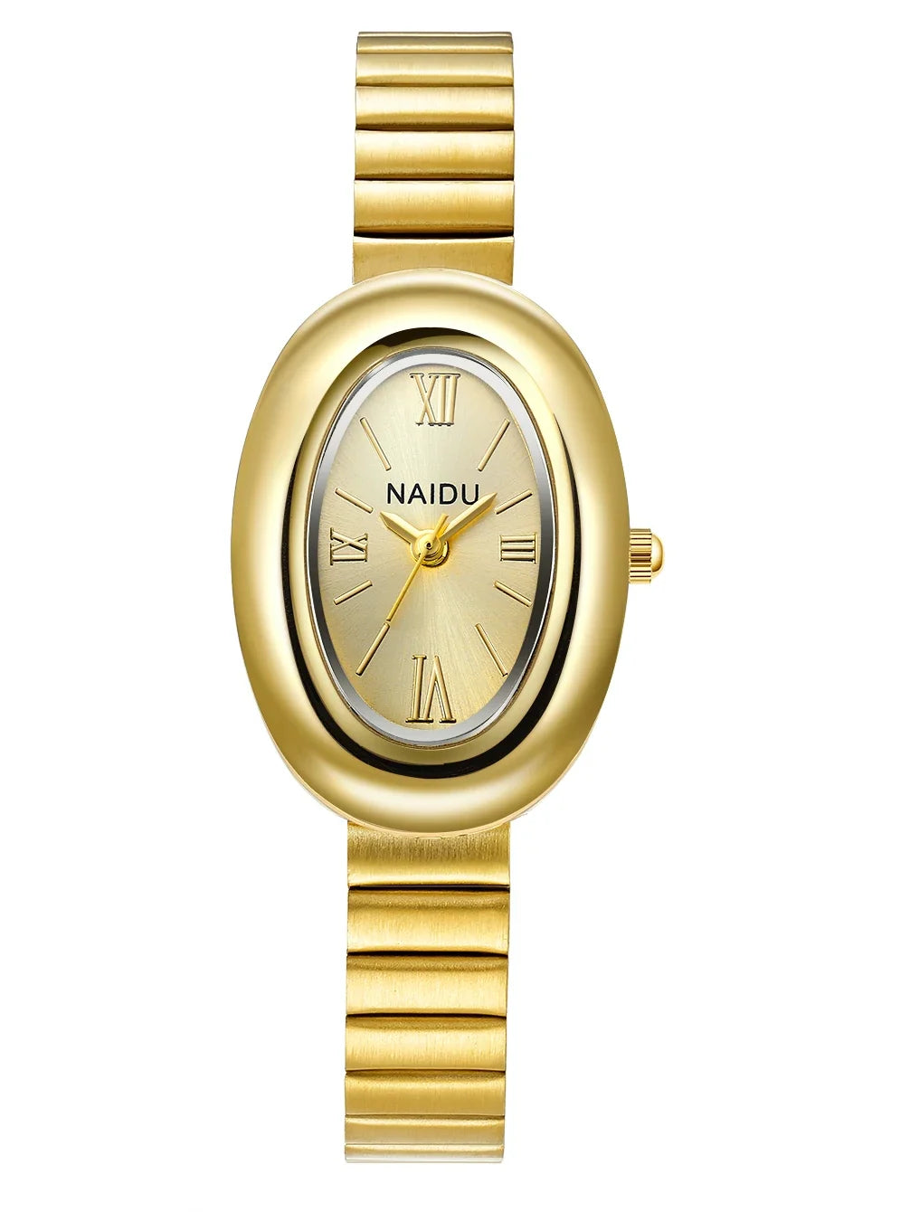 Naidu Oval Quartz Watch – Light Luxury Roman Numeral Style