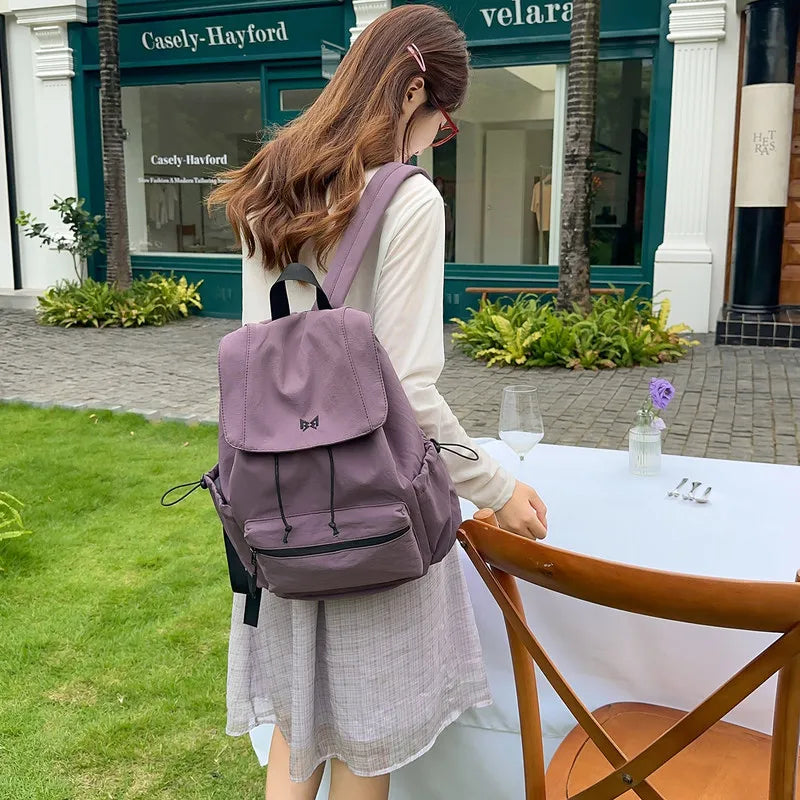 Minimalist Women's Canvas Backpack – Large Capacity Travel Bag