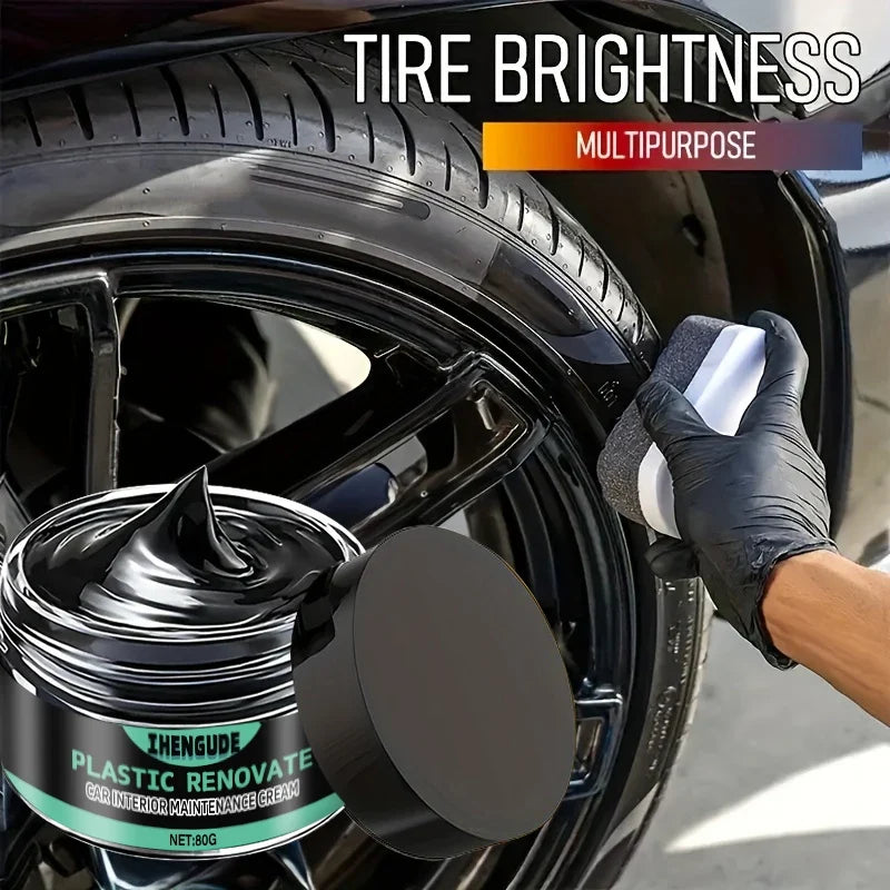 Motorcycle Tire Shine Wax – Black Gloss Tire & Plastic Protector