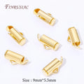18K Gold Plated Crimp End Caps Slider Clasp Tubes – 10/20Pcs