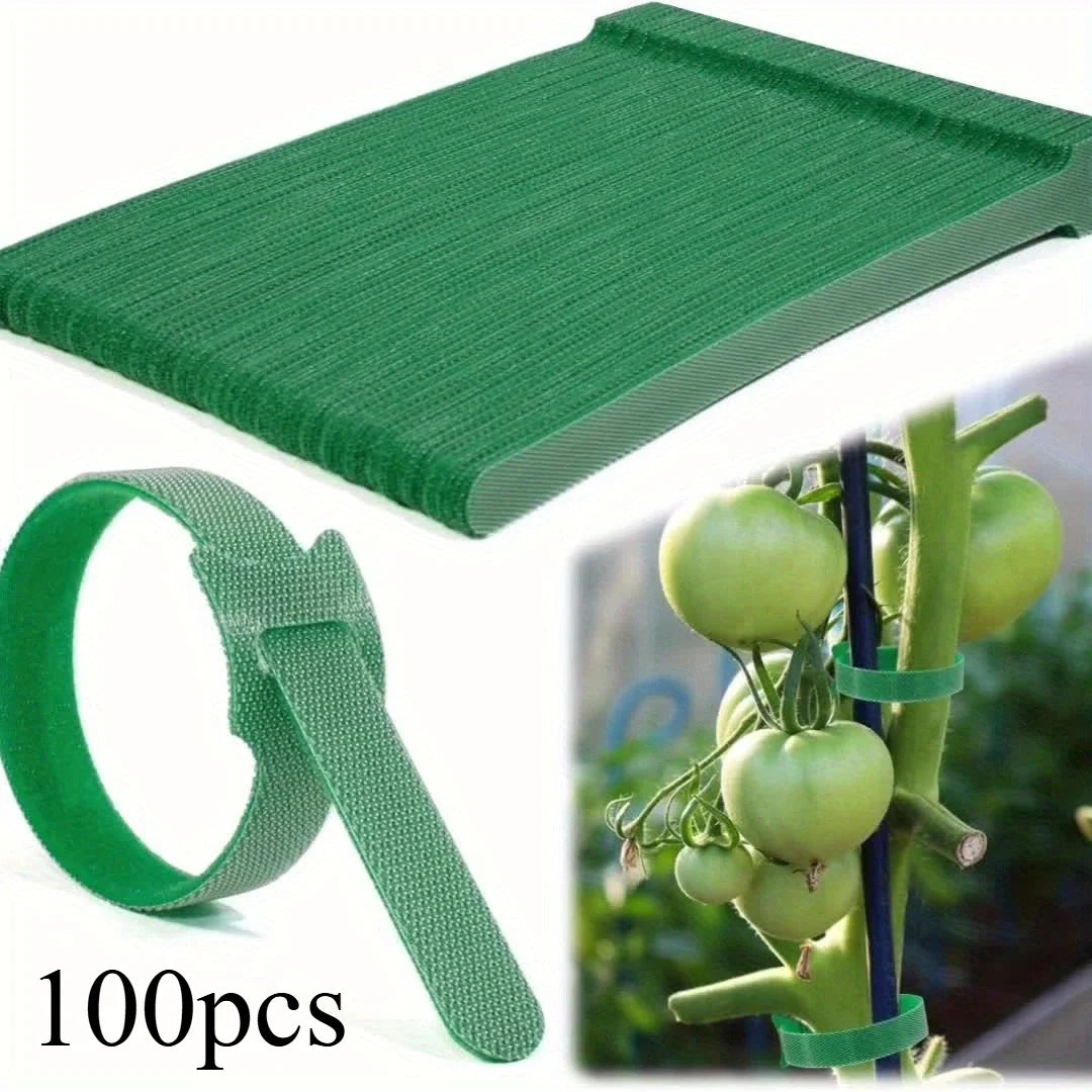 Nylon Plant Ties Adjustable Non-Slip Loop Fasteners 50/100 Pack