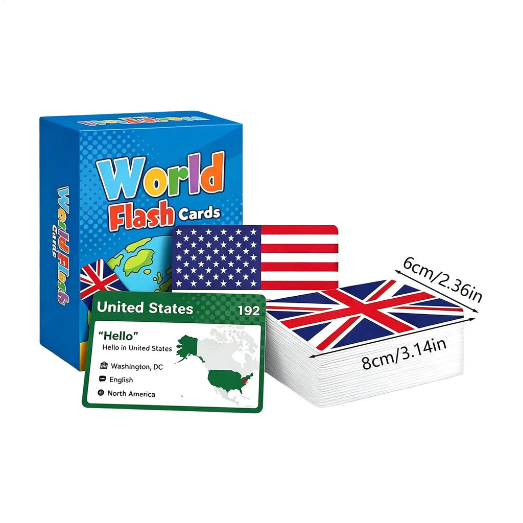 245-Piece World Flag Flash Cards | Geography Learning Game