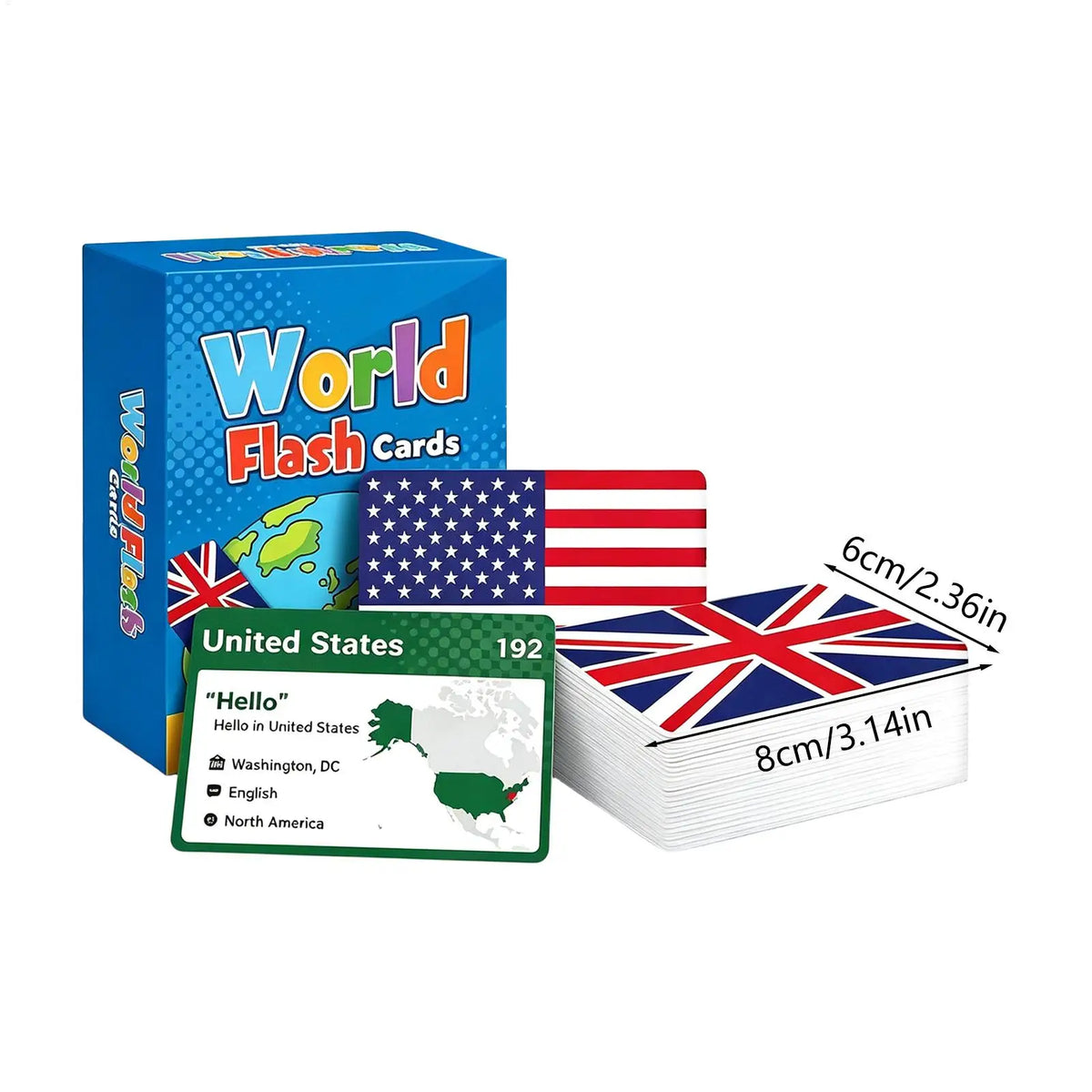 245-Piece World Flag Flash Cards | Geography Learning Game