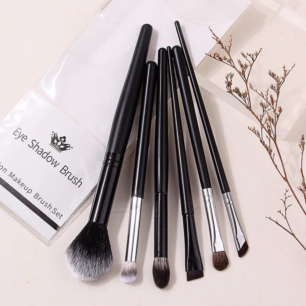 6-Piece Eye Makeup Brush Set – Blending, Brow & Liner Kit
