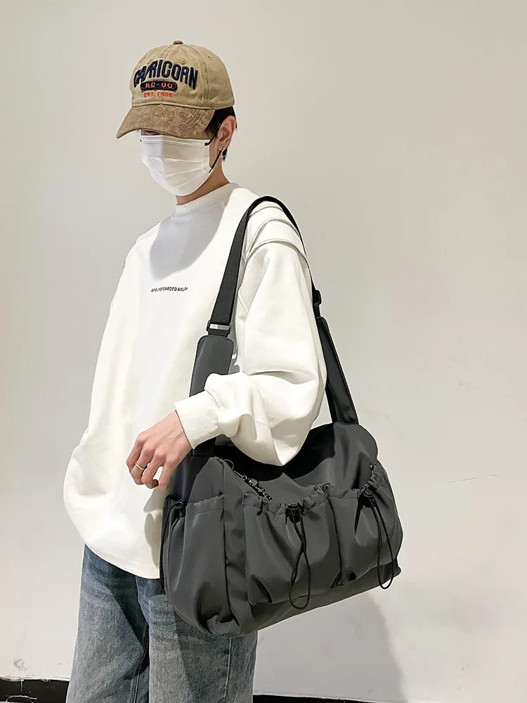 Large Capacity Nylon Tote Bag – Unisex Shoulder & Crossbody