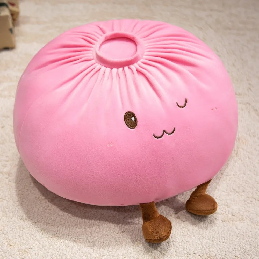 Steamed Bun Dumpling Plush Pillow – Soft Kawaii Stuffed Toy