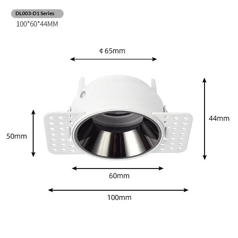 Trimless Recessed LED Downlight GU10 MR16 Anti-Glare Spotlight