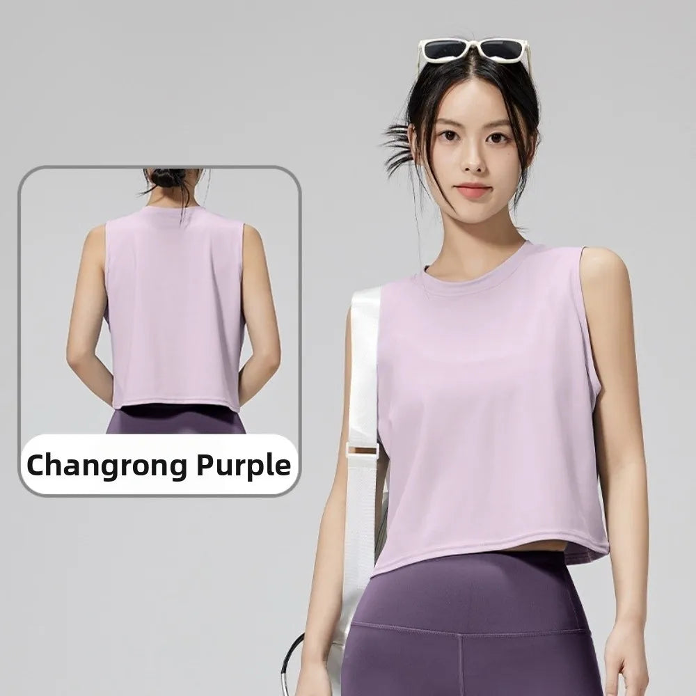 Women's Sleeveless Yoga Top – Slim Fit Quick-Dry Fitness Tank
