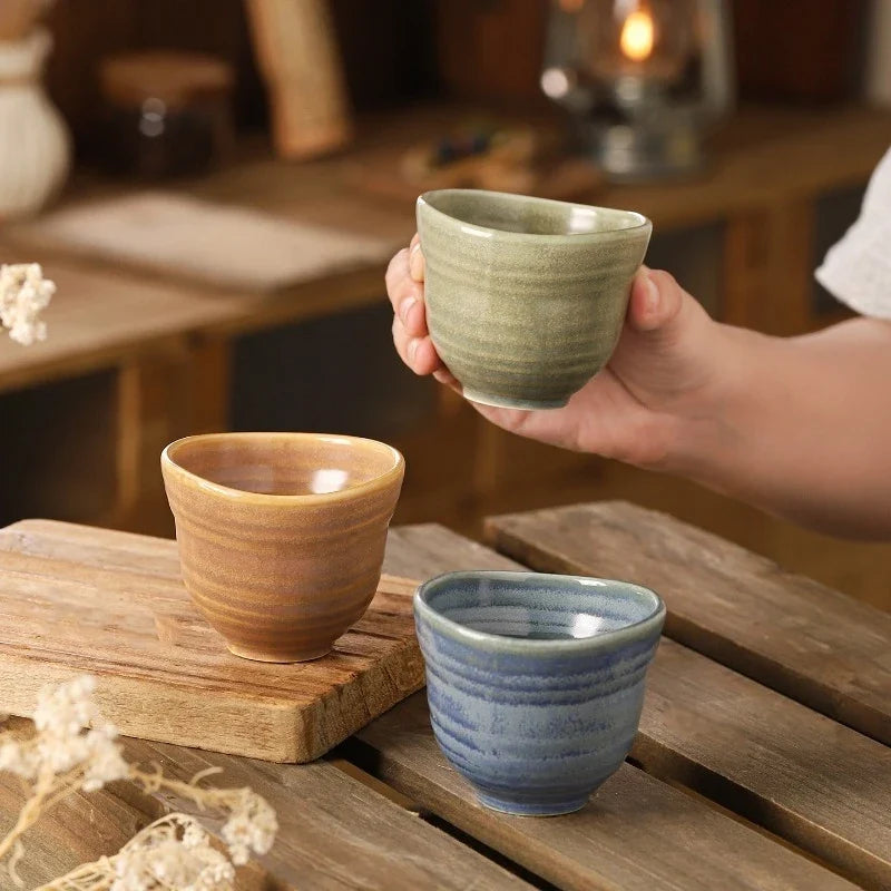 Japanese Rough Pottery Ceramic Cup – Retro Kung Fu Tea Mug 110ml