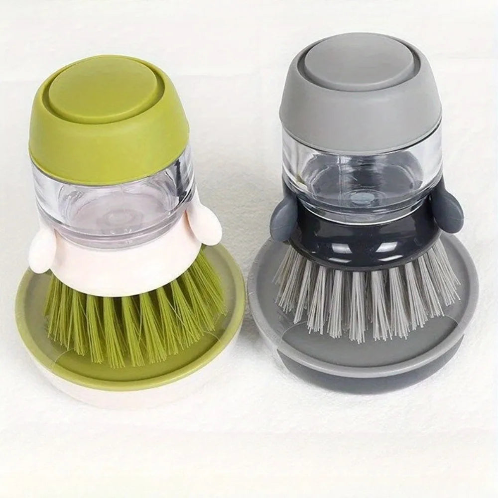 Soap Dispensing Dish Brush – Kitchen Pot Scrubber