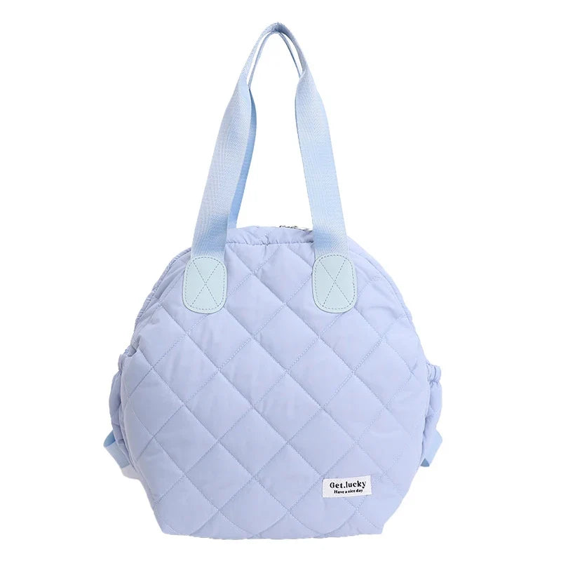 Diamond Pattern Large-Capacity Women's Backpack | Flannel