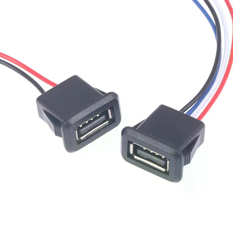 USB 2.0 Female Charging Port Connector with Cable Socket