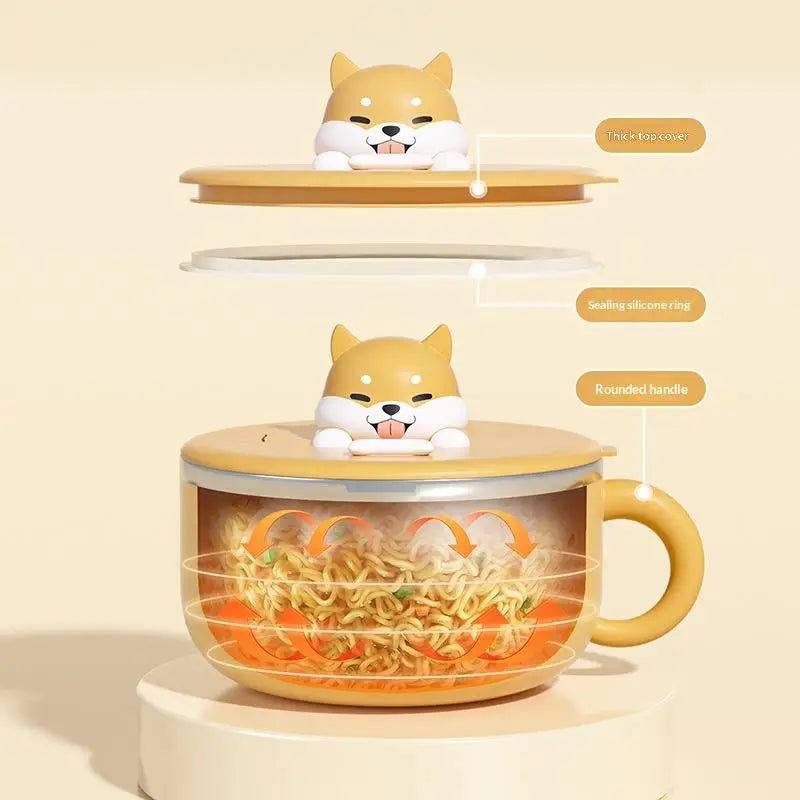 Stainless Steel Noodle Bowl with Lid – Stackable Lunch Box