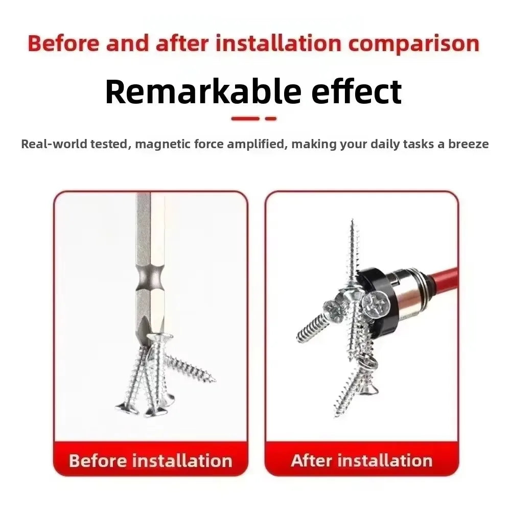 Magnetic Drywall Screw Setter Bit S2 Depth Stop – 1/2/3/5 Pack