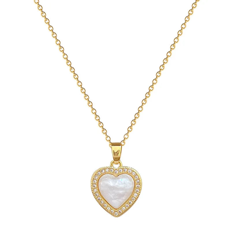 Women's Gold Heart Pendant Necklace – Stainless Steel Choker