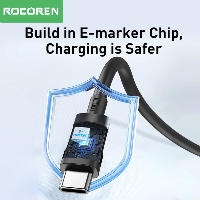 Rocoren 100W USB-C Cable PD 3.0 Fast Charging 5A – MacBook