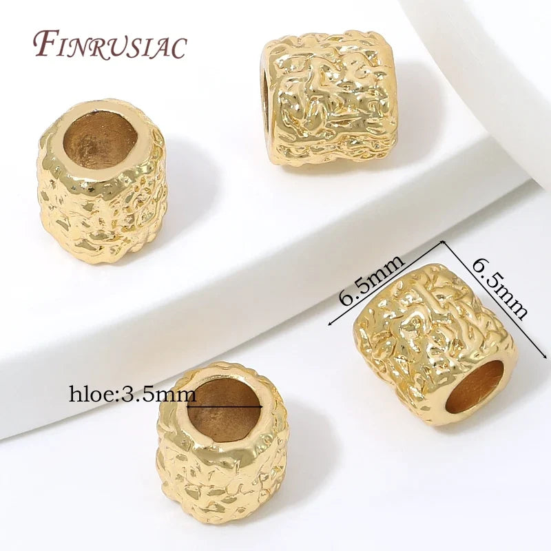 18K Gold Plated Zircon Oval Charm & Spacer Beads | DIY Jewelry