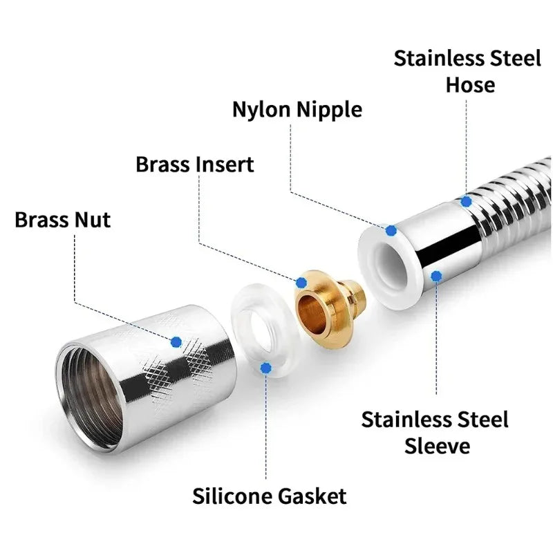 2M Stainless Steel Shower Hose Extension Tube | Bathroom