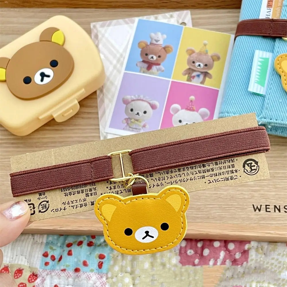 Cartoon Bear Notebook Elastic Strap | Adjustable Loose-Leaf Binder
