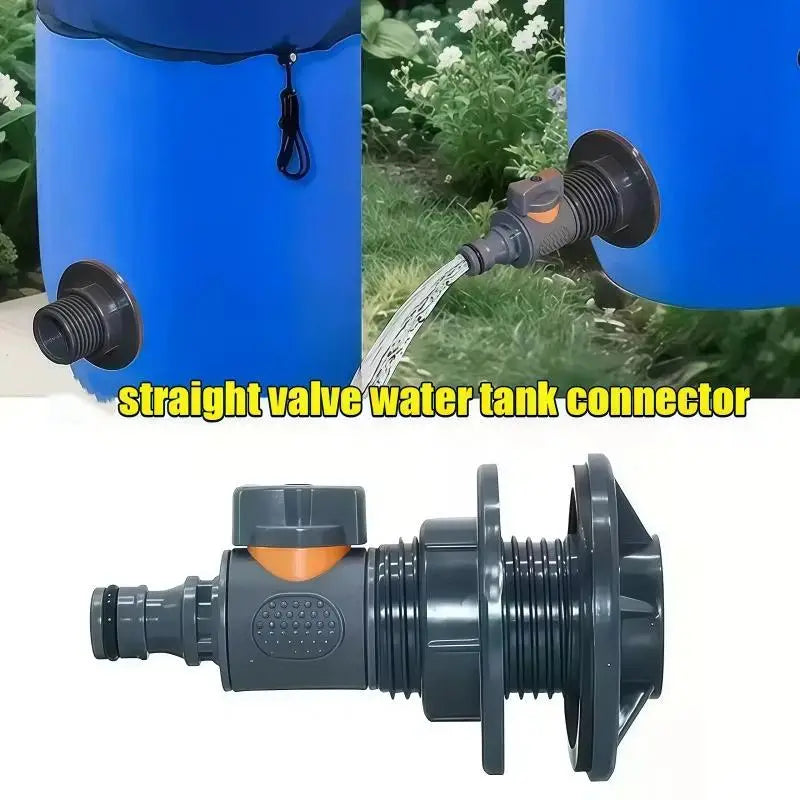 1/2-Inch PVC Tank Connector with On/Off Irrigation Valve