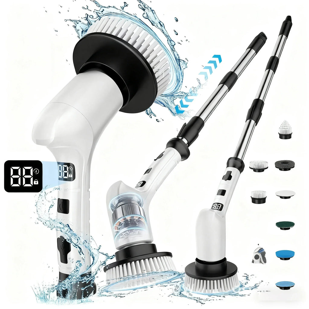 Dual-Use Electric Cleaning Brush – Kitchen & Bathroom Scrubber