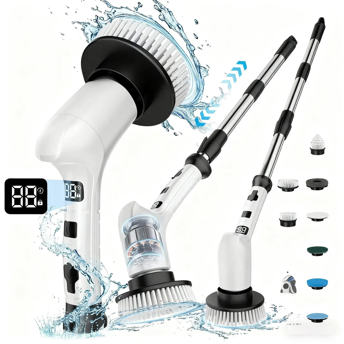 Dual-Use Electric Cleaning Brush – Kitchen & Bathroom Scrubber
